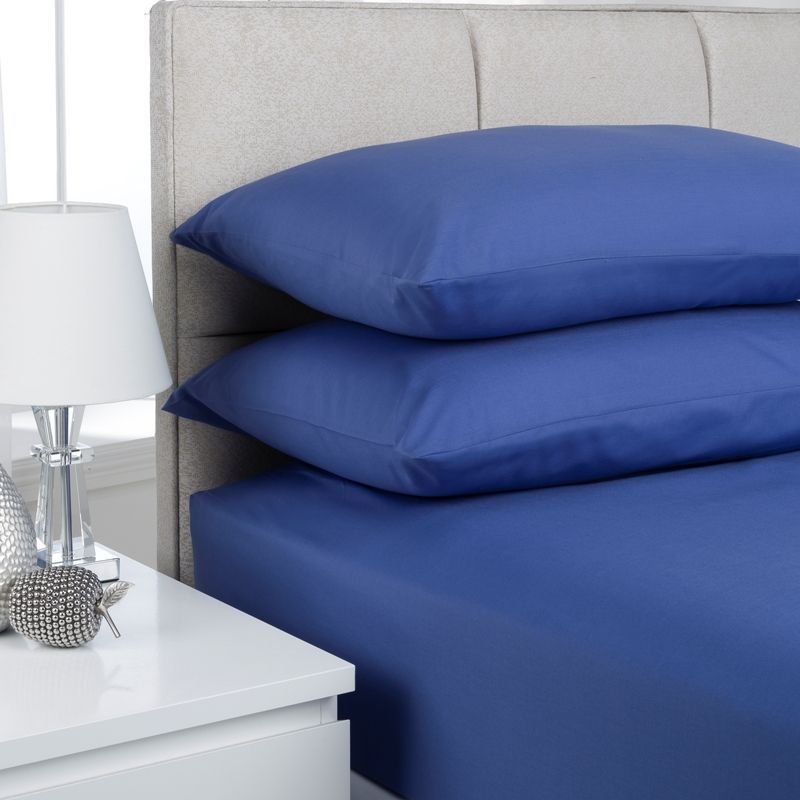 Plain Dyed Single Bed Flat Sheet French Blue